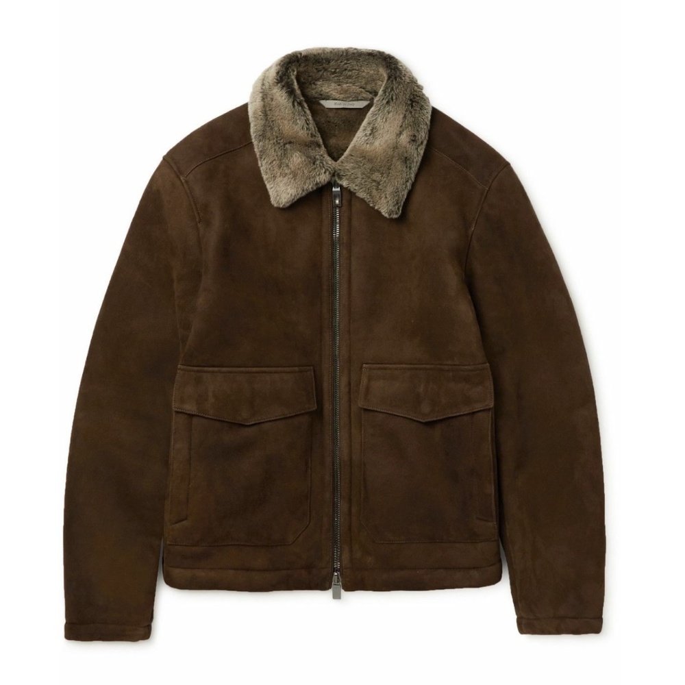 Canali Shearling Blouson Suede Jacket - Size 50.  NWT